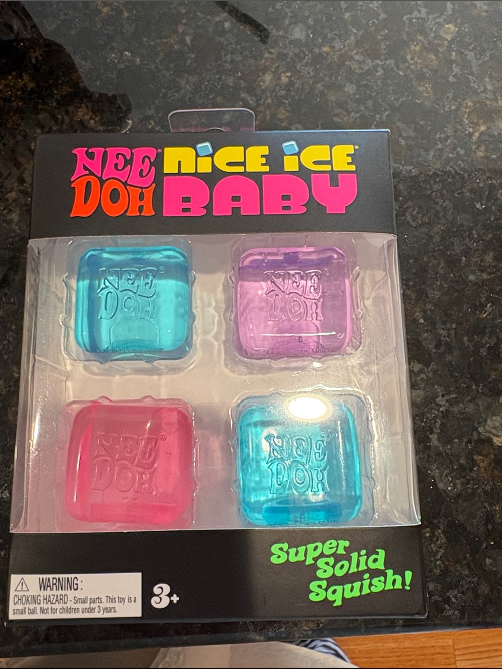 Nee Doh Nice Ice Baby Super Solid Squishy - Blue, Pink, Purple Set